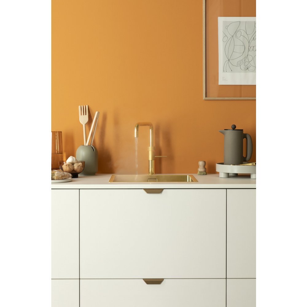 Quooker 3FSGLD 3 in 1 PRO3 Fusion Square Tap with 3 Litre Tank, Gold