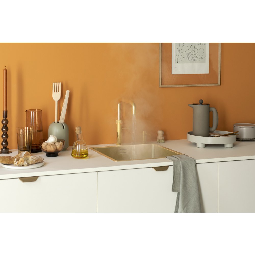 Quooker 3FSGLD 3 in 1 PRO3 Fusion Square Tap with 3 Litre Tank, Gold