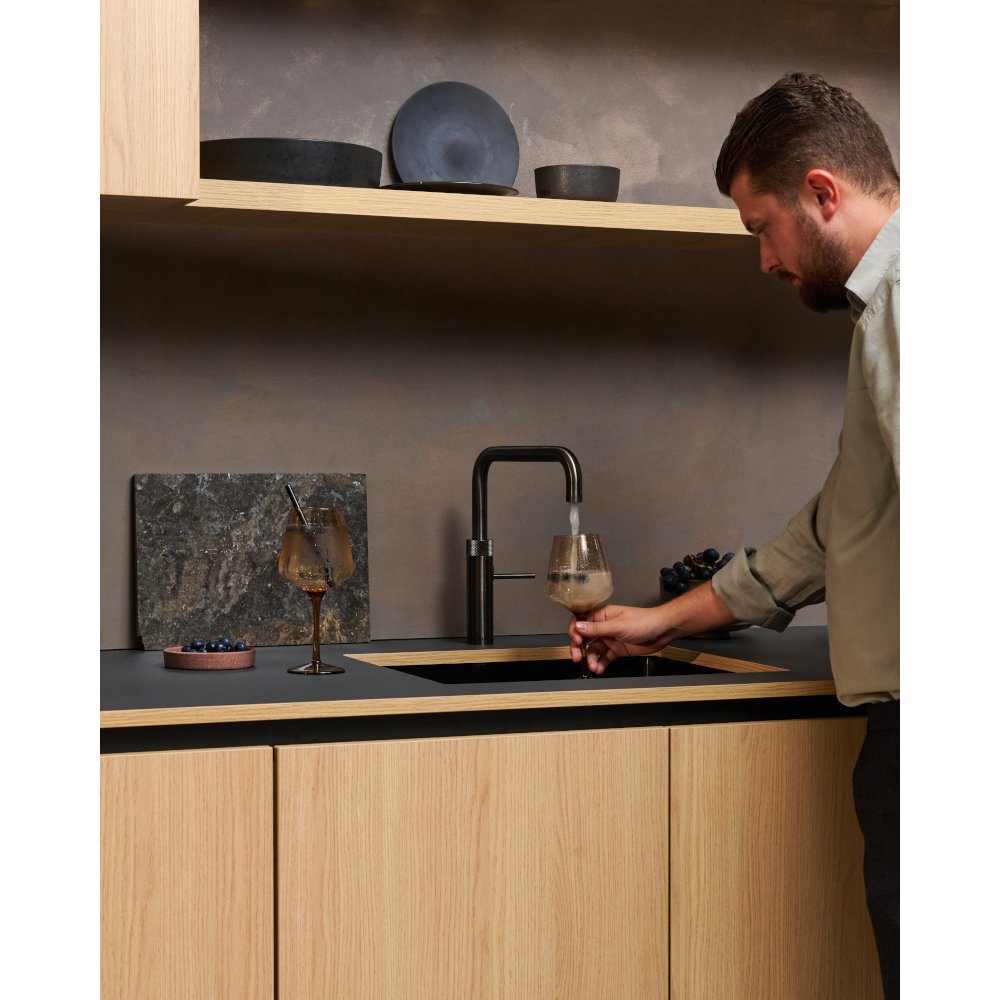 Quooker 3FSGME 3 in 1 PRO3 Fusion Square Tap with 3 Litre Tank, Gunmetal