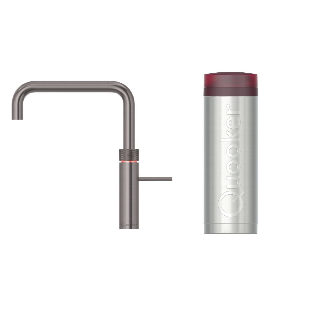 Quooker 3FSGME 3 in 1 PRO3 Fusion Square Tap with 3 Litre Tank, Gunmetal