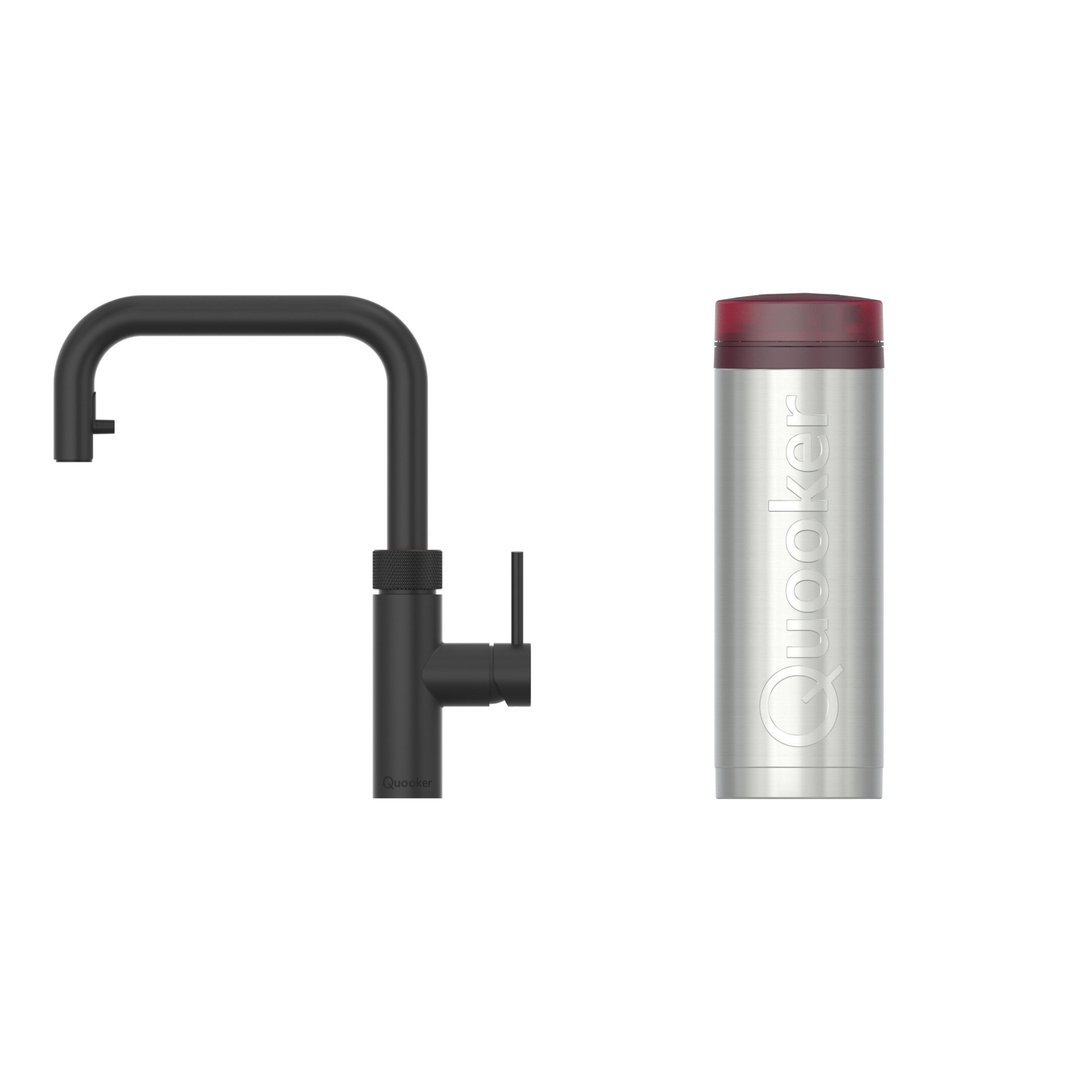 Quooker 3XSBLK 3 in 1 PRO3 Flex 2.0 Square Tap with 3 Litre Tank, Black