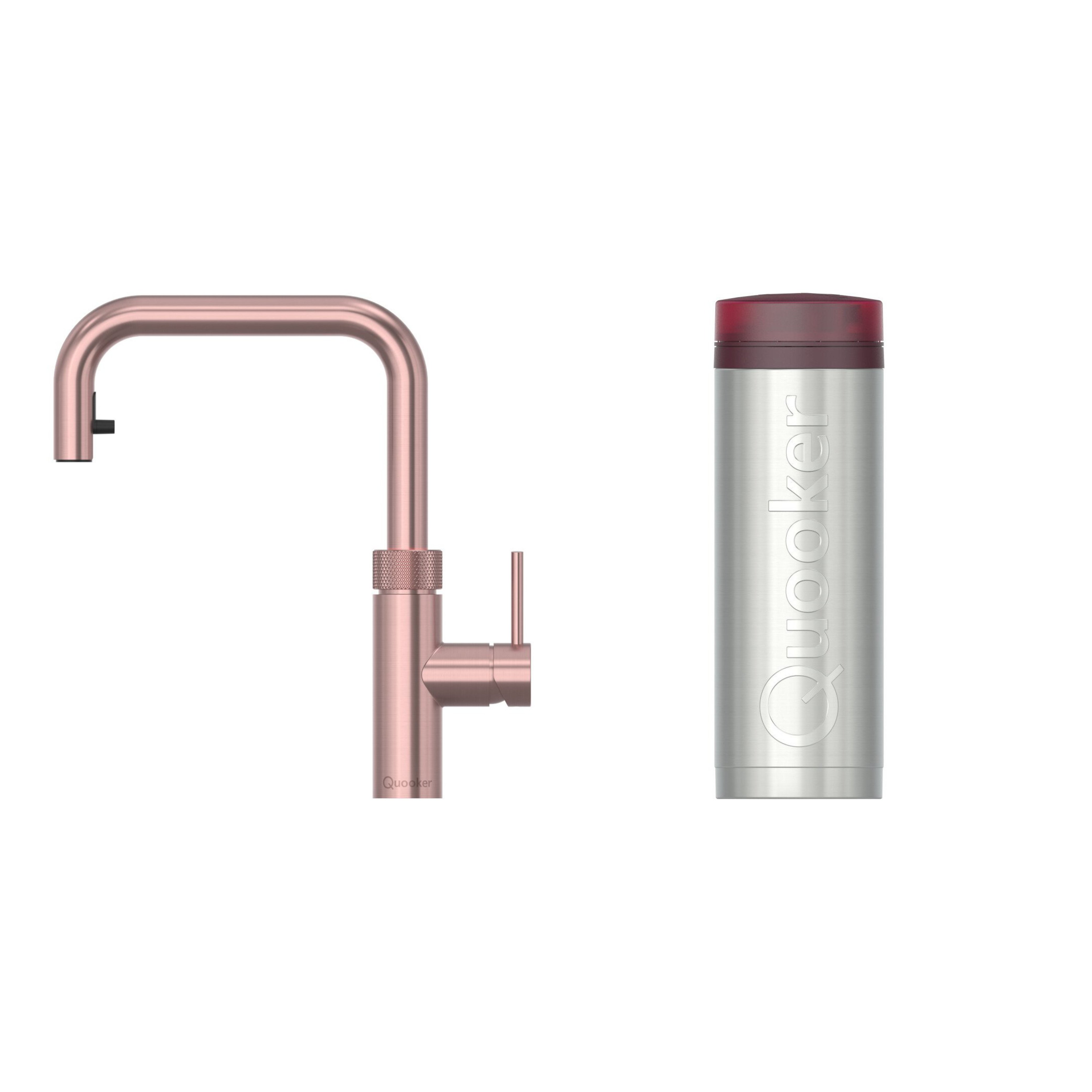 Quooker 3XSRCO 3 in 1 PRO3 Flex 2.0 Square Tap with 3 Litre Tank, Rose Copper