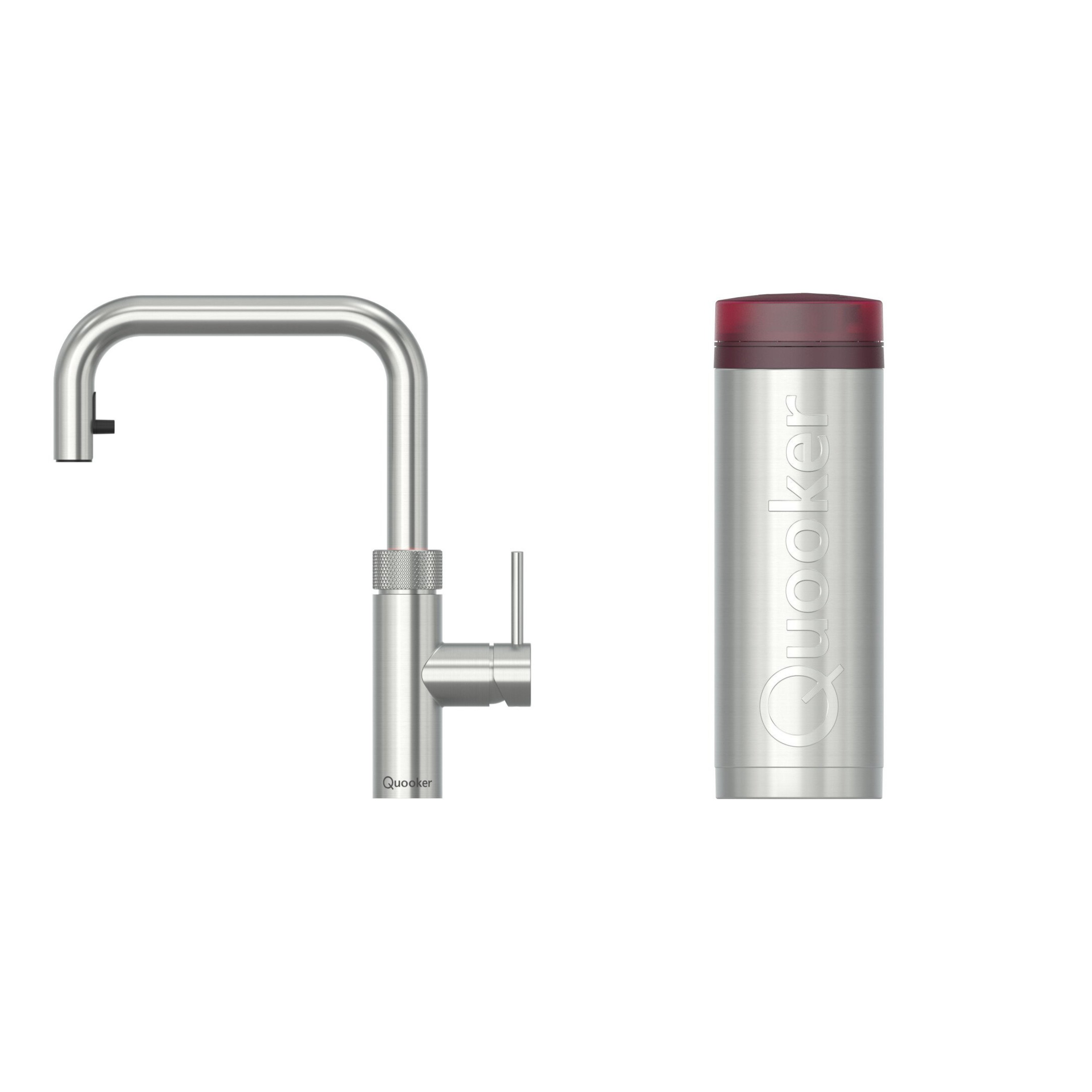 Quooker 3XSRVS 3 in 1 PRO3 Flex 2.0 Square Tap with 3 Litre Tank, Stainless Steel