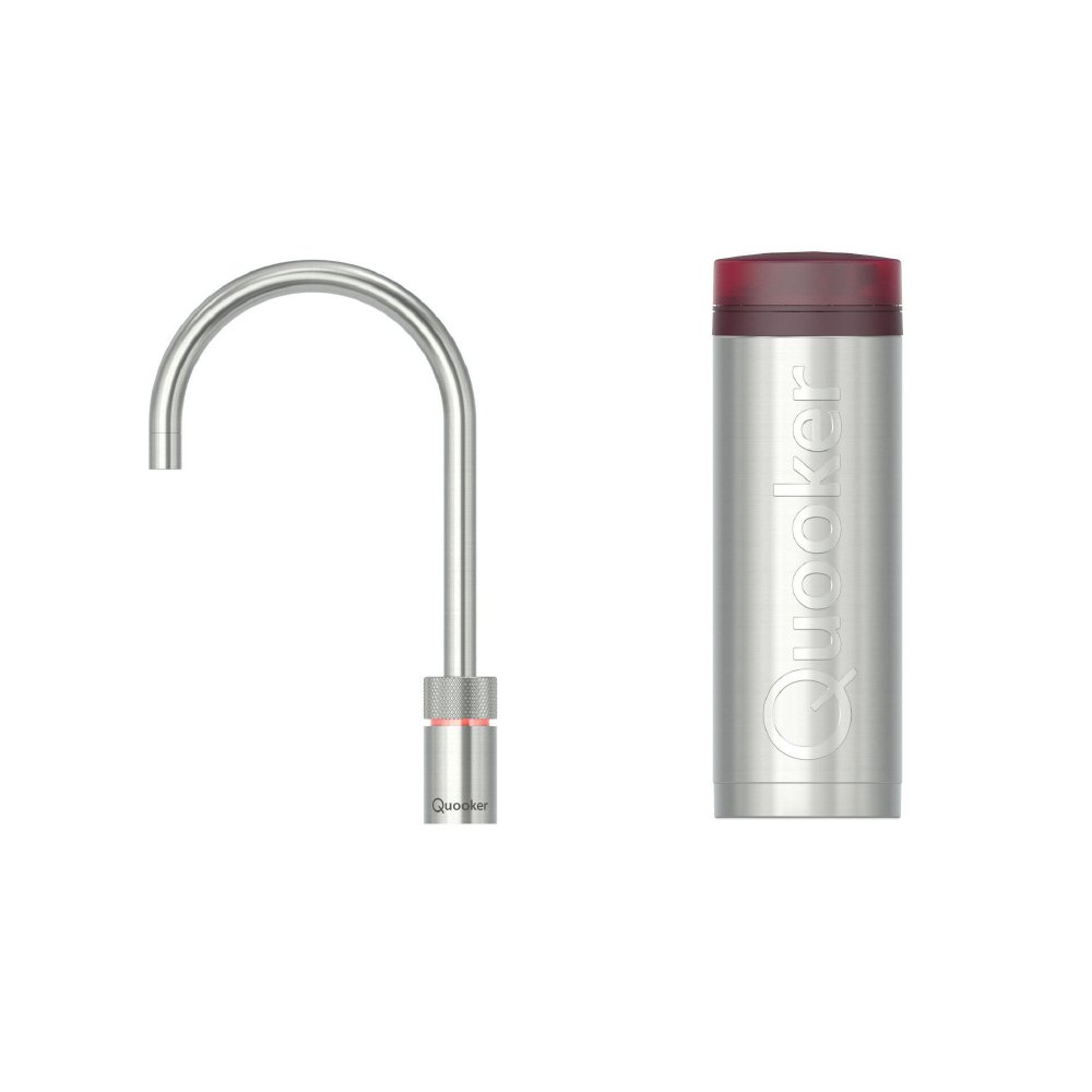 Quooker 3NRRVS Nordic Round Tap with 3 Litre Tap, Stainless Steel (Boiling Water Tap only)