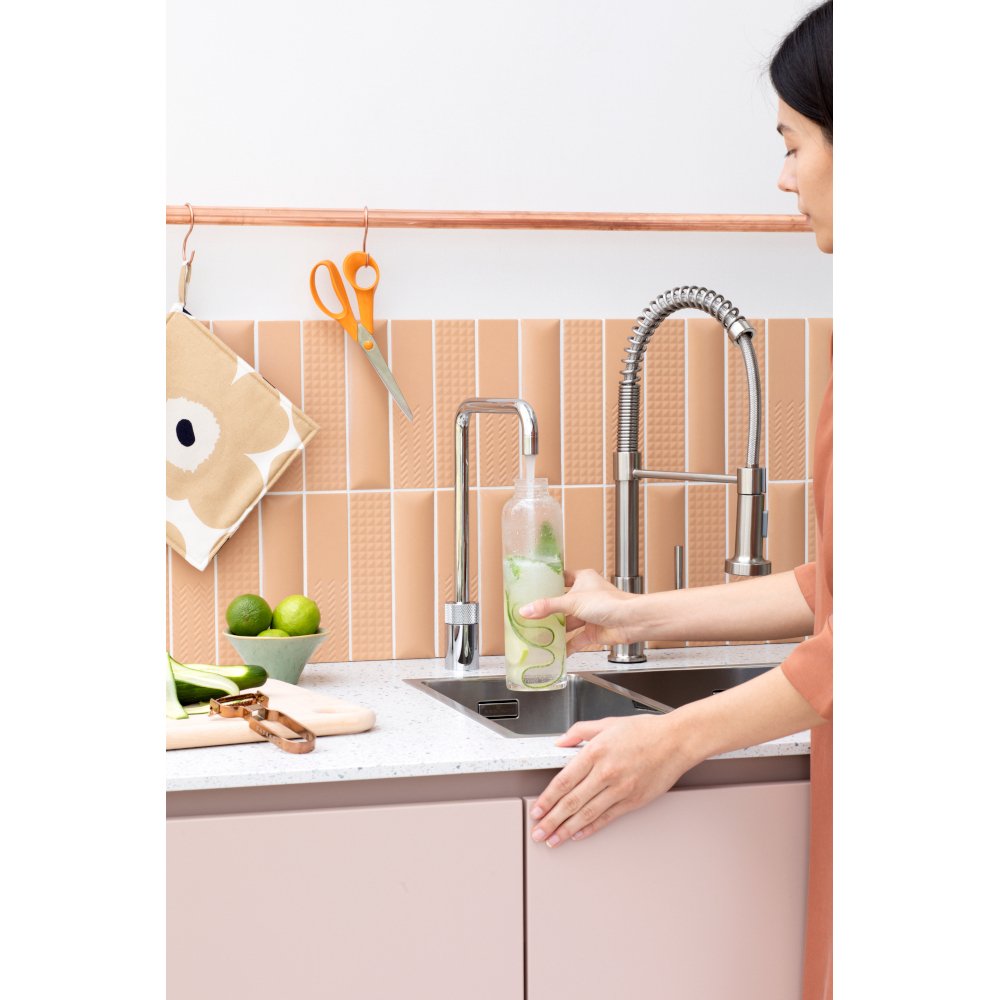 Quooker 3NSCHR Nordic Square Tap with 3 Litre Tank, Chrome (Boiling Water Tap Only)