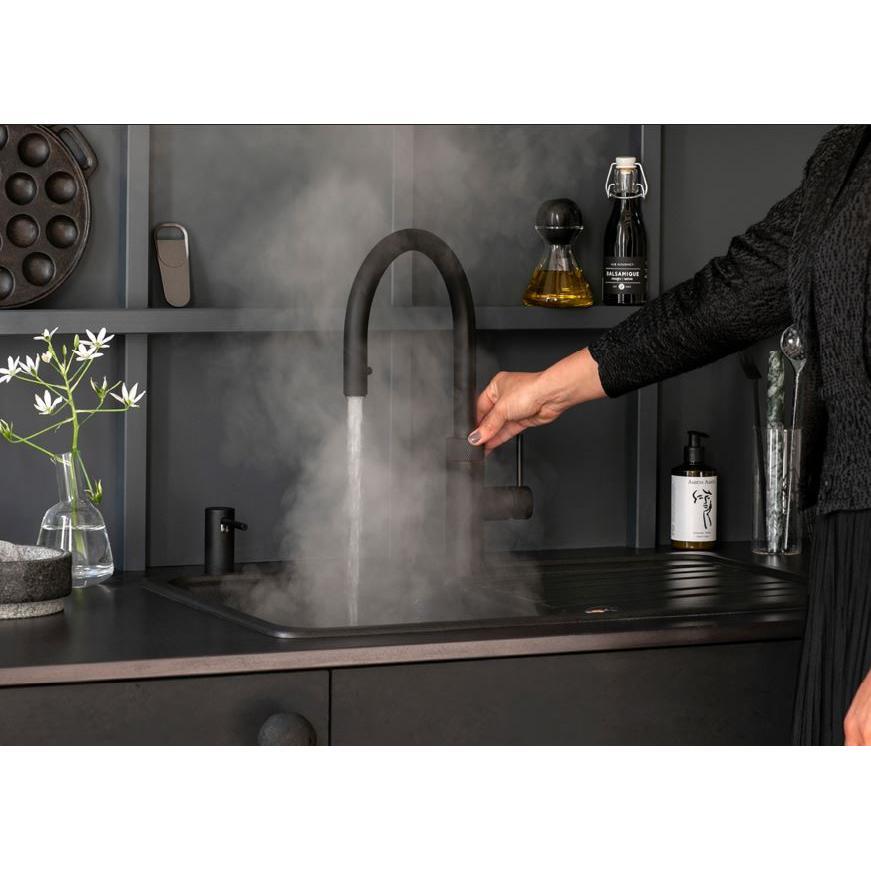 Quooker 3XBLK 3 in 1 PRO3 Flex Round Tap with 3 Litre Tank, Black