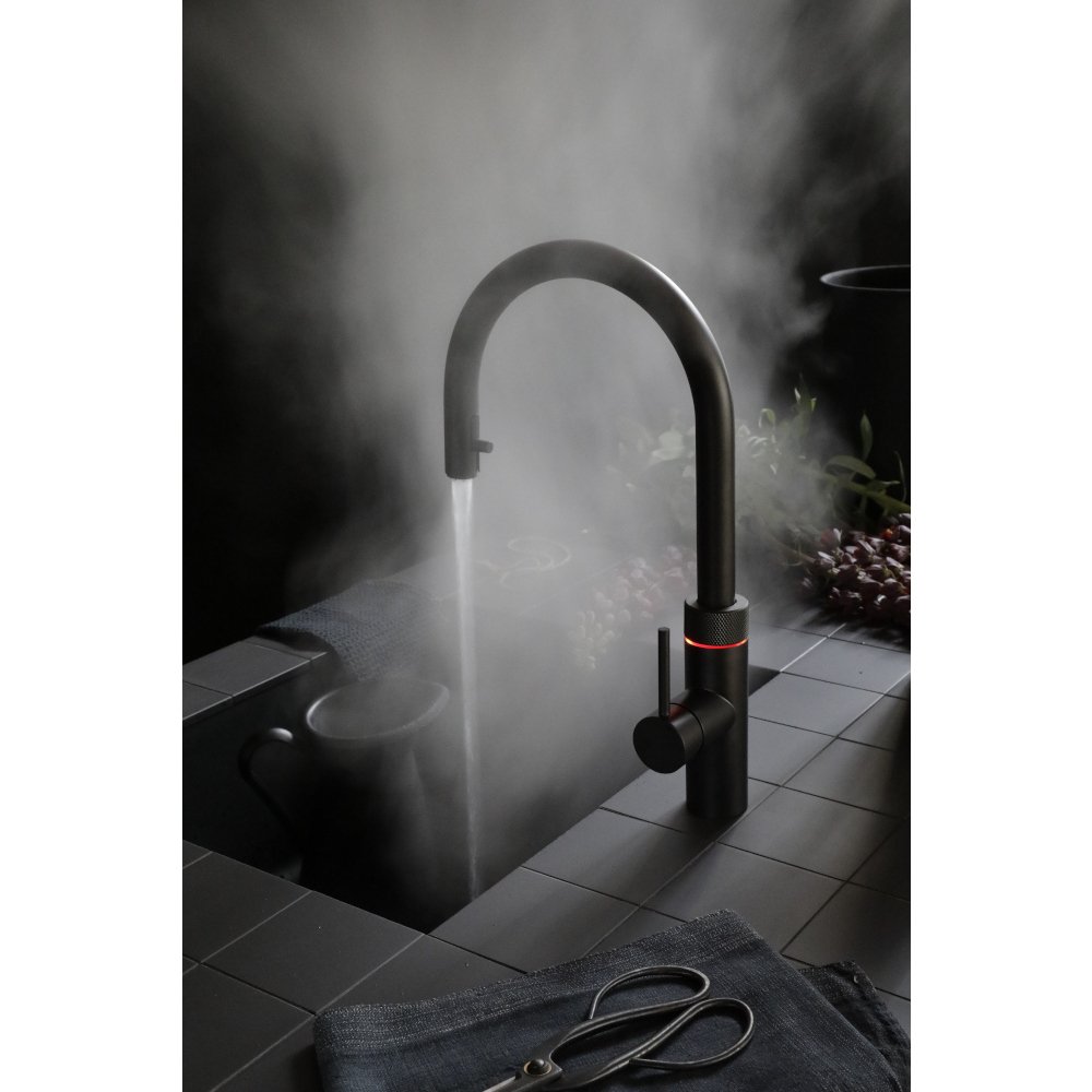 Quooker 3XBLK 3 in 1 PRO3 Flex Round Tap with 3 Litre Tank, Black