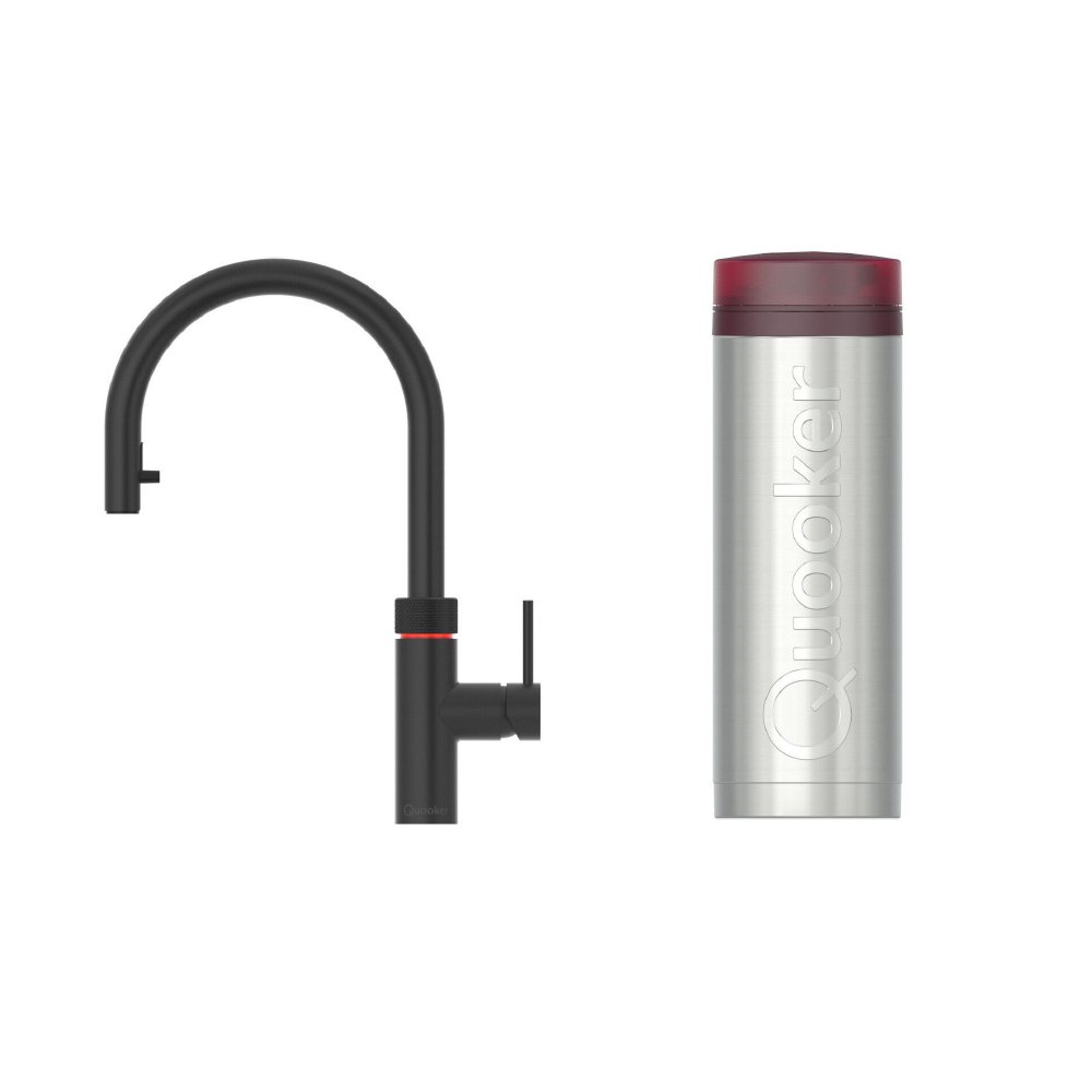 Quooker 3XBLK 3 in 1 PRO3 Flex Round Tap with 3 Litre Tank, Black