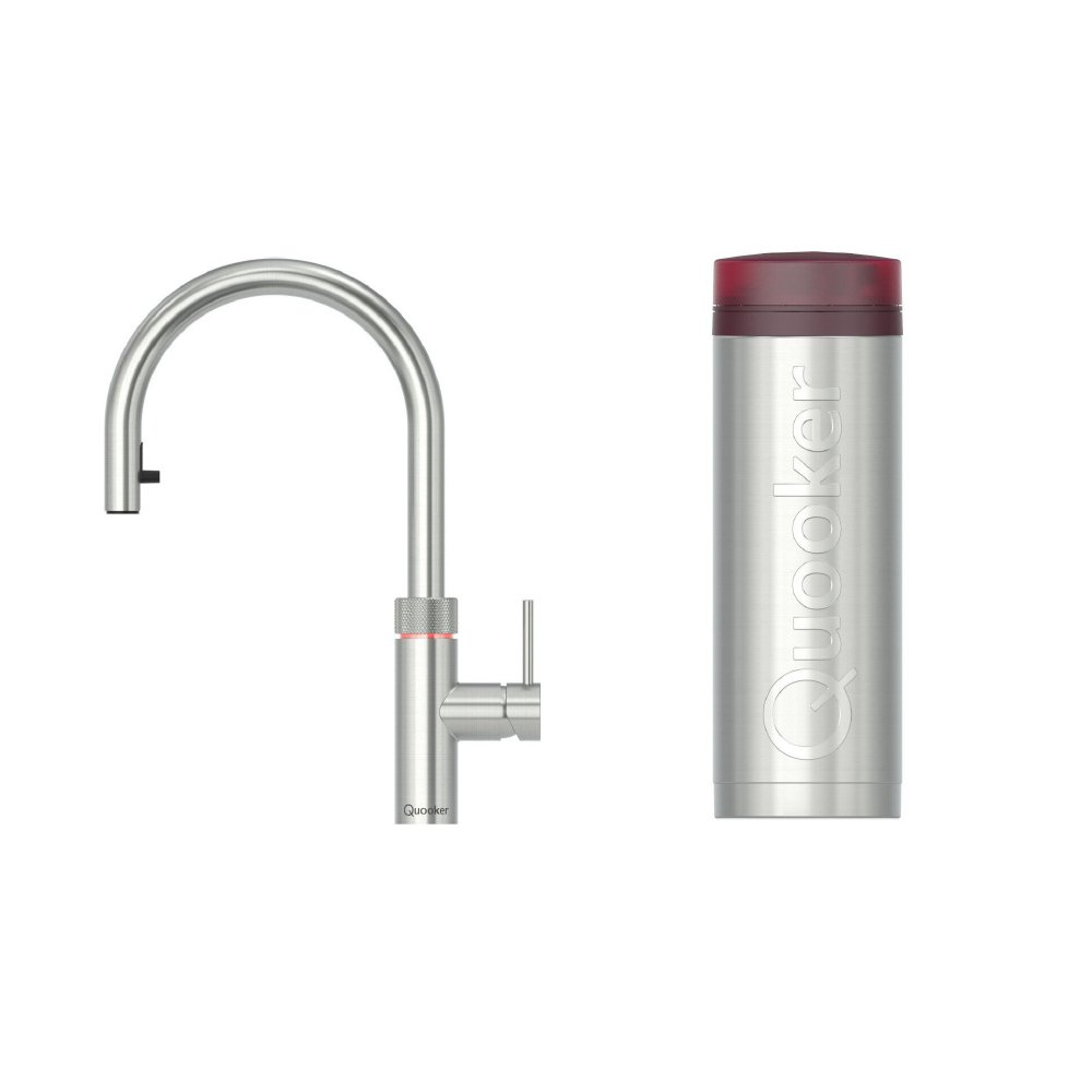 Quooker 3XRVS 3 in 1 Flex Round Tap with 3 Litre Tank, Stainless Steel