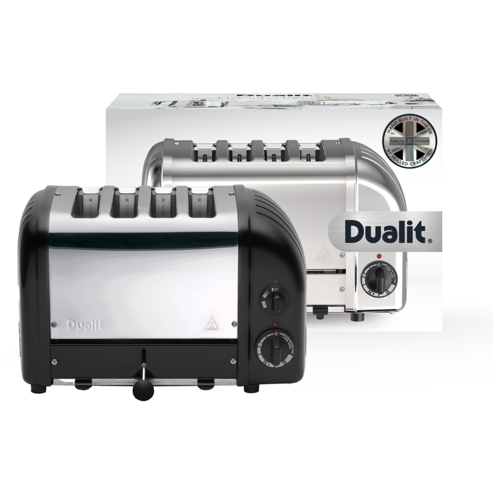 Dualit 40370 Retro Toaster, 4 Slice, Black