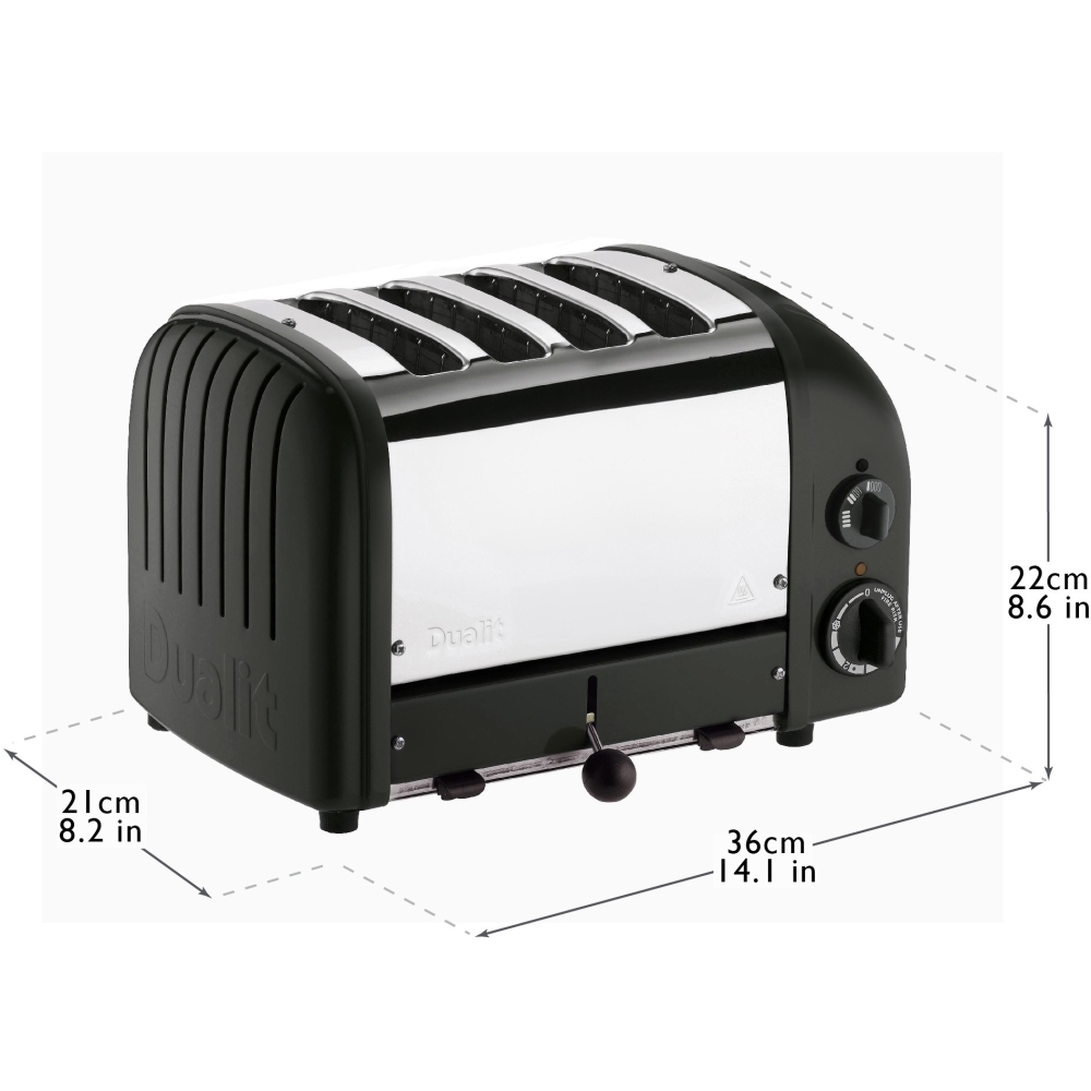 Dualit 40370 Retro Toaster, 4 Slice, Black