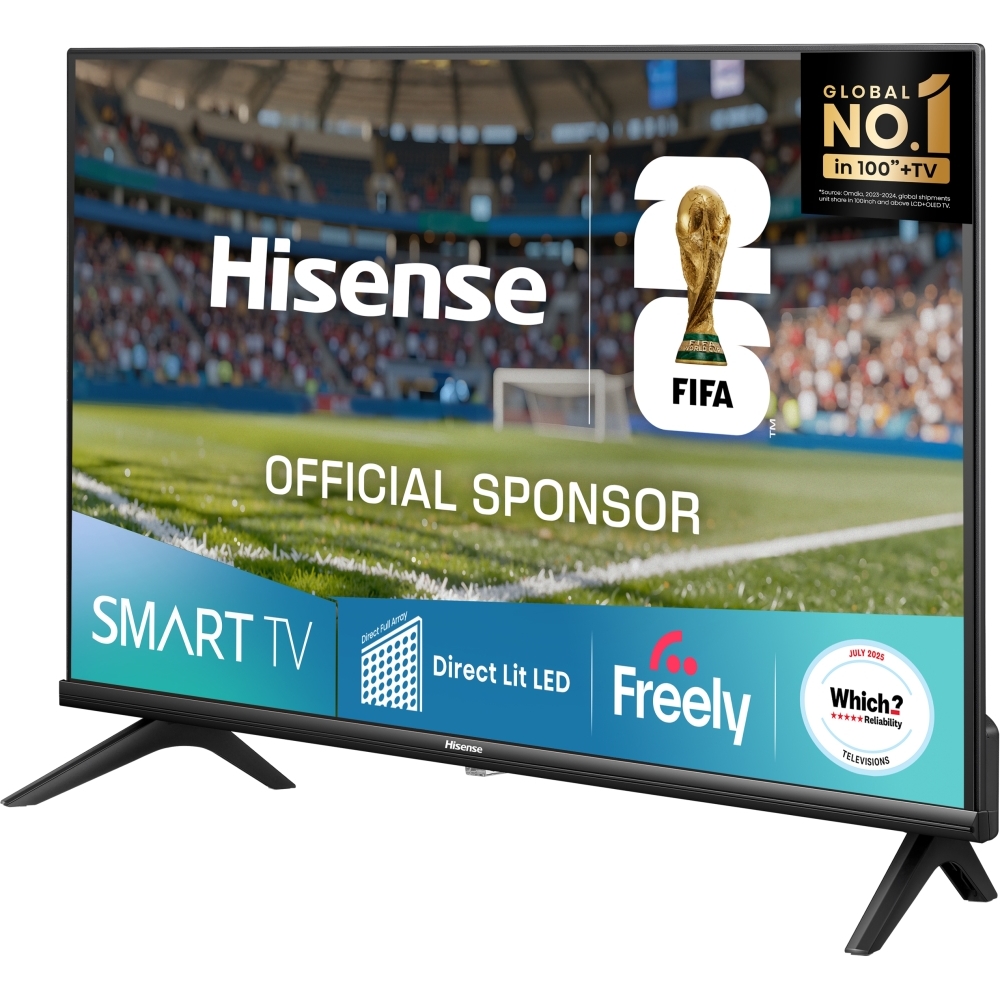 Hisense 40A4QTUK 40" DLED Smart Television, Full HD, Black, F Rated