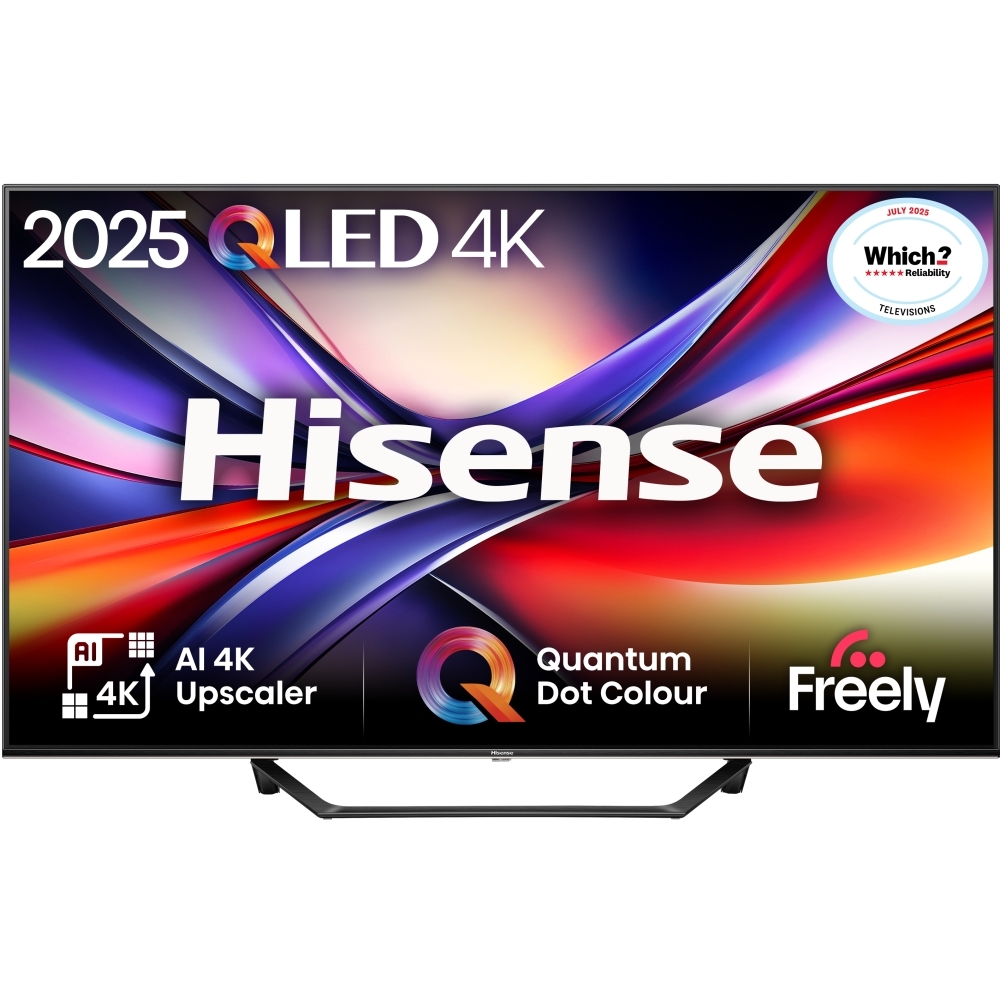 Hisense 43A7QTUK 43" QLED Smart Television, 4K Ultra HD, Black, F Rated