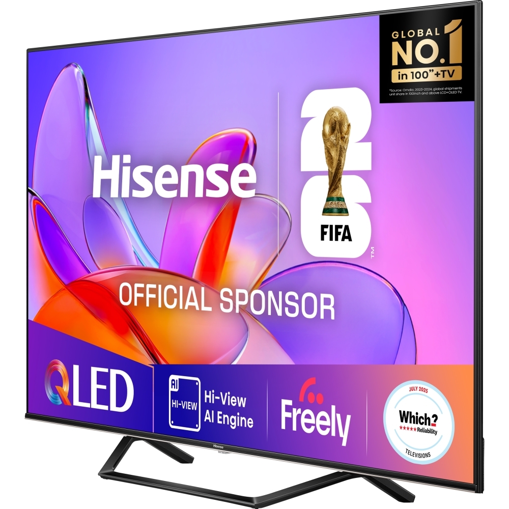 Hisense 43A7QTUK 43" QLED Smart Television, 4K Ultra HD, Black, F Rated
