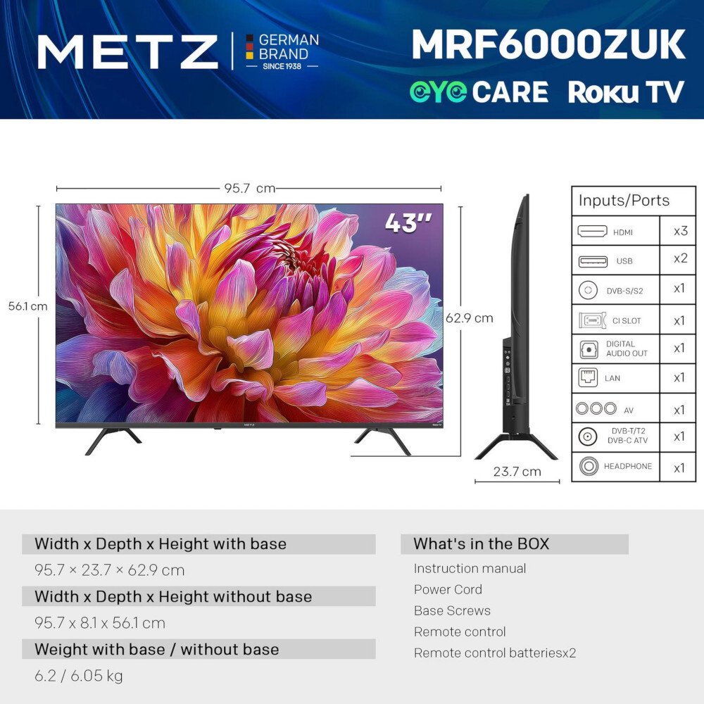 Metz 43MRF6000ZUK 43" Television
