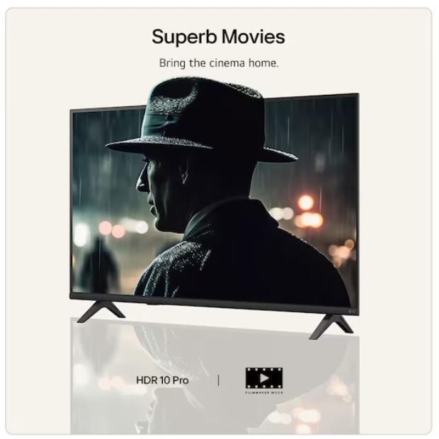 LG 43NU900B6LA.AEK 43" LED Smart Television, 4K Ultra HD, Black, G Rated