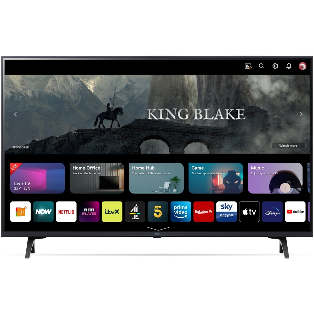 LG 43UR80006LJ 43" LED 4K Smart UHD TV, 4K Ultra HD, Black