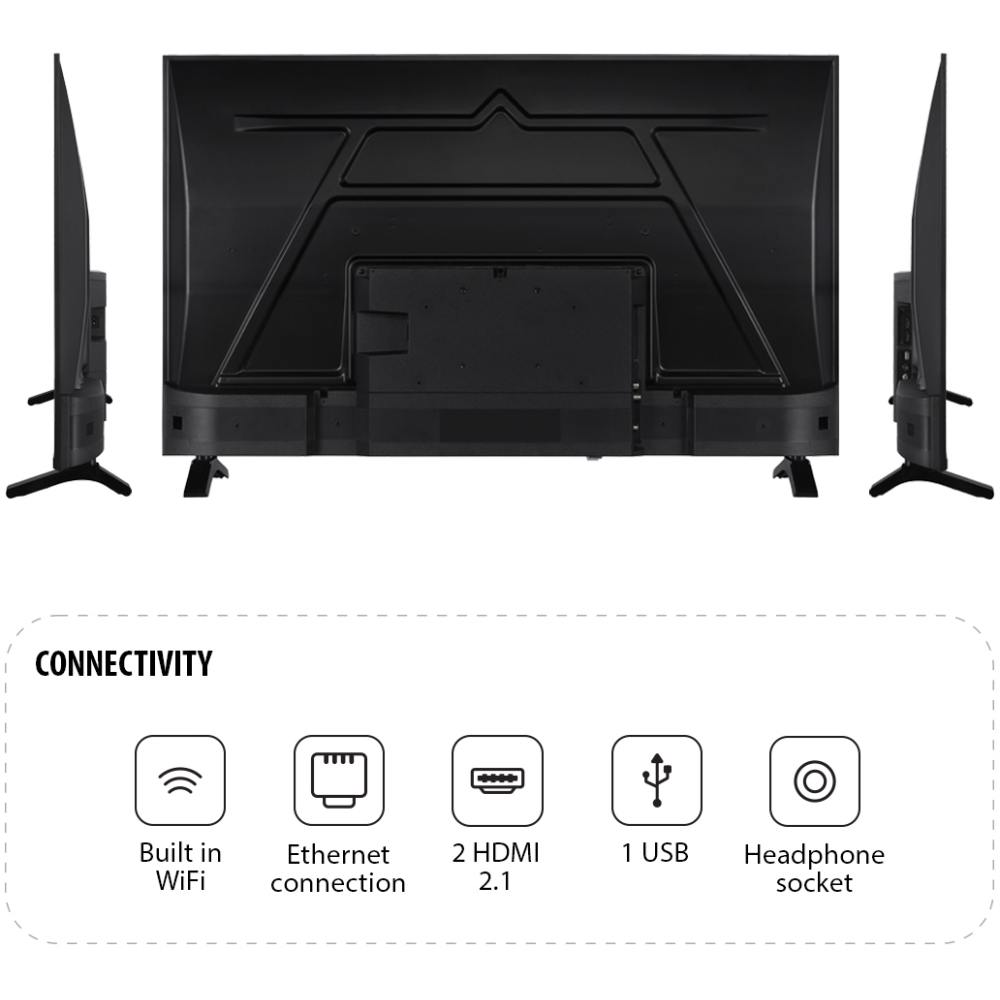 Toshiba 43UV1563DB 43" DLED Smart Television, 4K Ultra HD, Black, D Rated