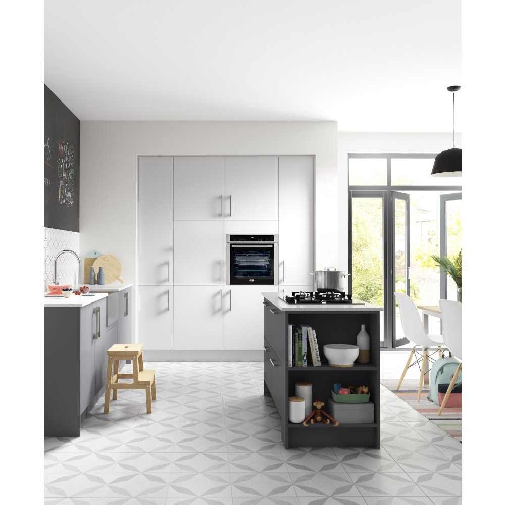 Belling ComfortCook BI603MFPY Stainless Steel Built-In Electric Single Oven with Pyrolytic Cleaning, A+ Rated