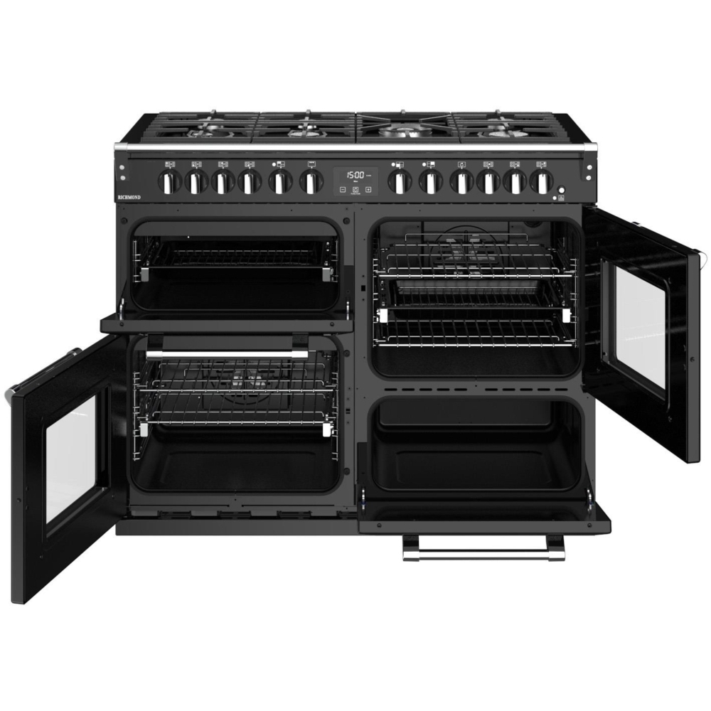 Stoves Richmond S1100DF MK22 Black 110cm Dual Fuel Range Cooker, A