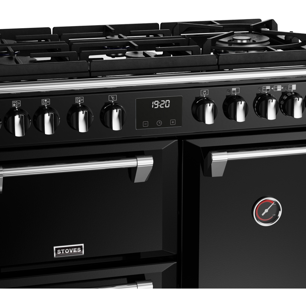 Stoves Richmond Deluxe D900DF GTG Black 90cm Dual Fuel Range Cooker, A Rated (444411434) Marks