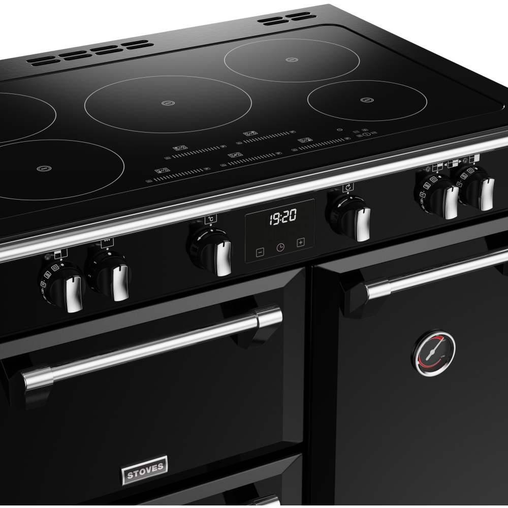 Stoves Richmond Deluxe D900Ei TCH Black 90cm Induction Range Cooker, A