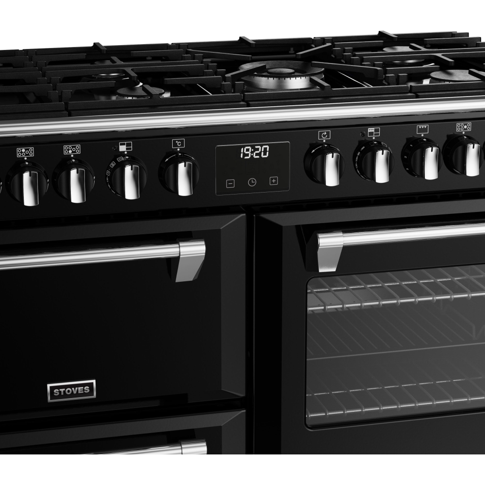 Stoves Richmond Deluxe D1000DF Black 100cm Dual Fuel Range Cooker, A Rated (444411440) Marks