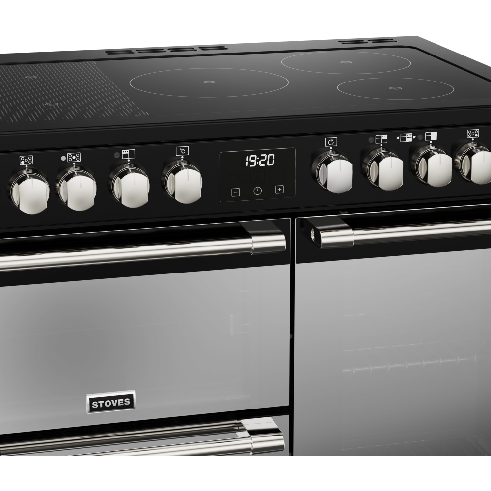 Stoves Sterling Deluxe D900Ei RTY Black 90cm Induction Range Cooker, A