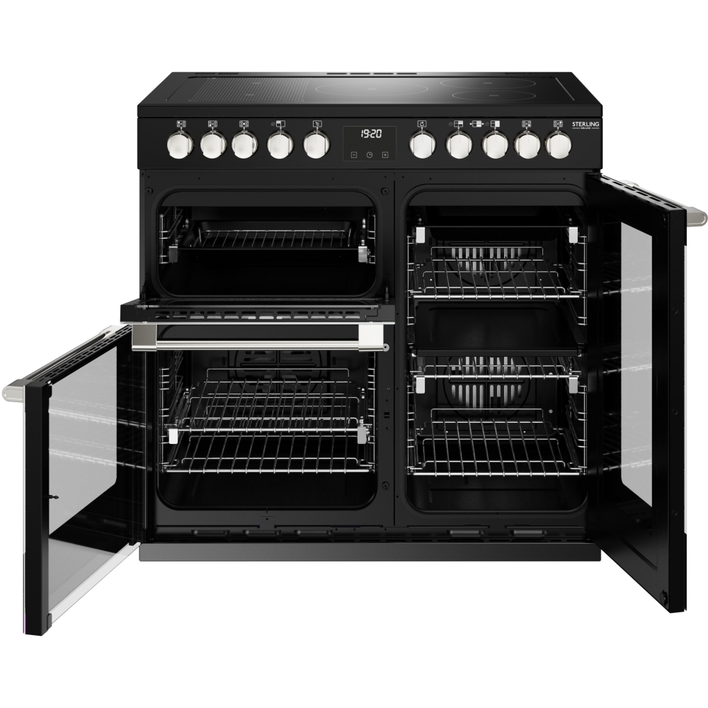 Stoves Sterling Deluxe D900Ei RTY Black 90cm Induction Range Cooker, A
