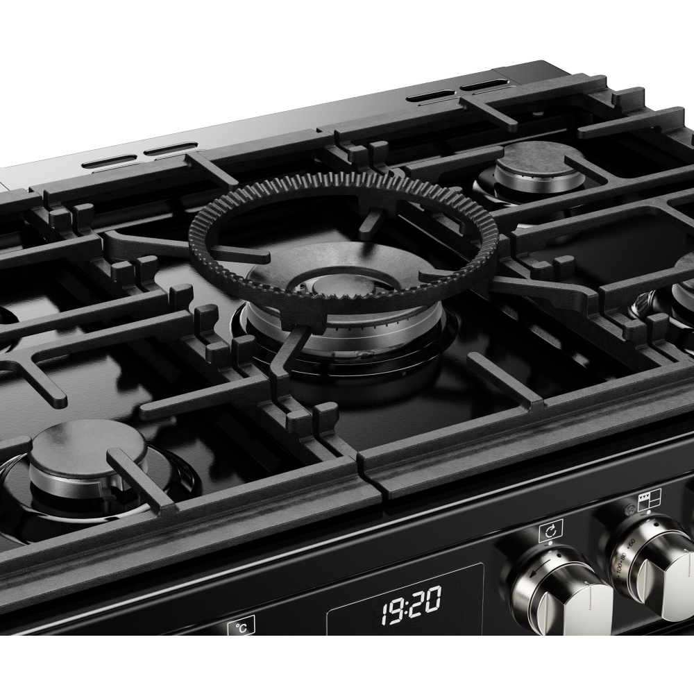Stoves Sterling Deluxe D1000DF Black 100cm Dual Fuel Range Cooker, A