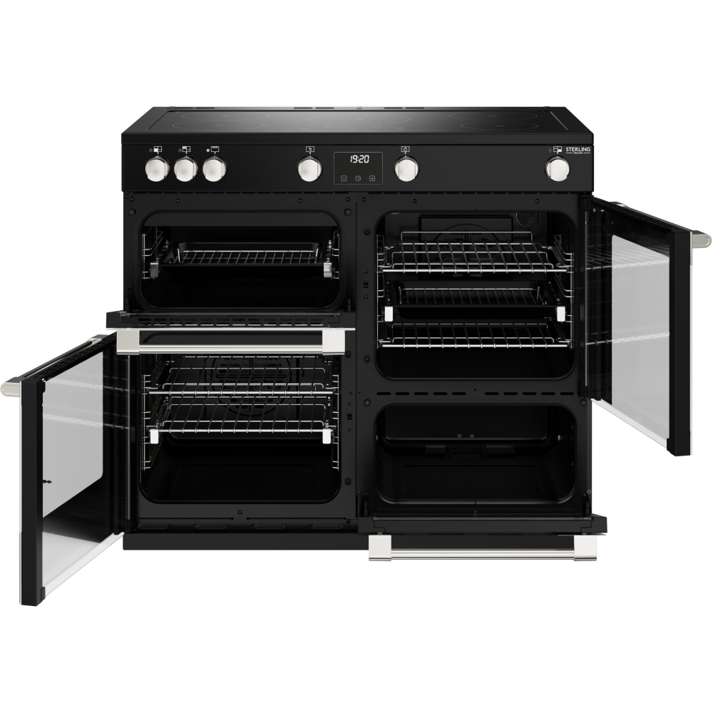 Stoves Sterling Deluxe D1000Ei TCH Black 100cm Induction Range Cooker, A Rated (444411472