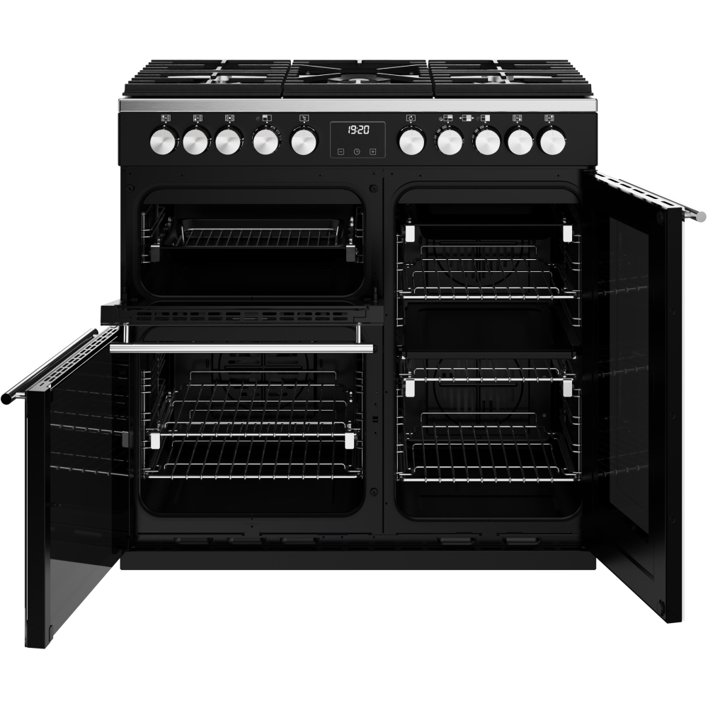 Stoves Precision Deluxe D900DF Black 90cm Dual Fuel Range Cooker, A
