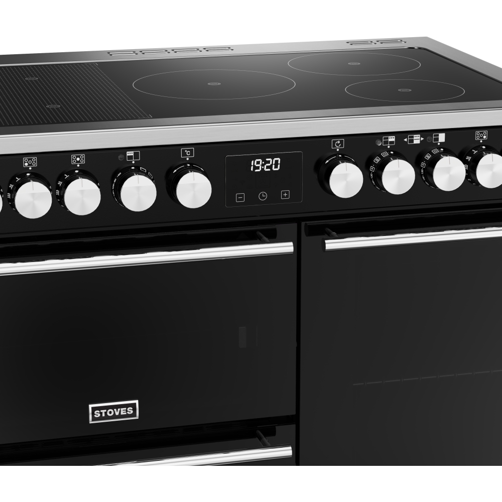 Stoves Precision Deluxe D900Ei RTY Black 90cm Induction Range Cooker, A