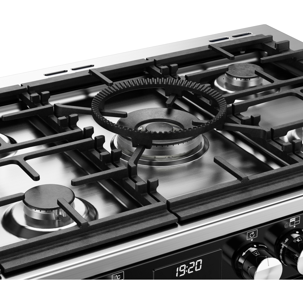 Stoves Precision Deluxe D1100DF Black 110cm Dual Fuel Range Cooker, A