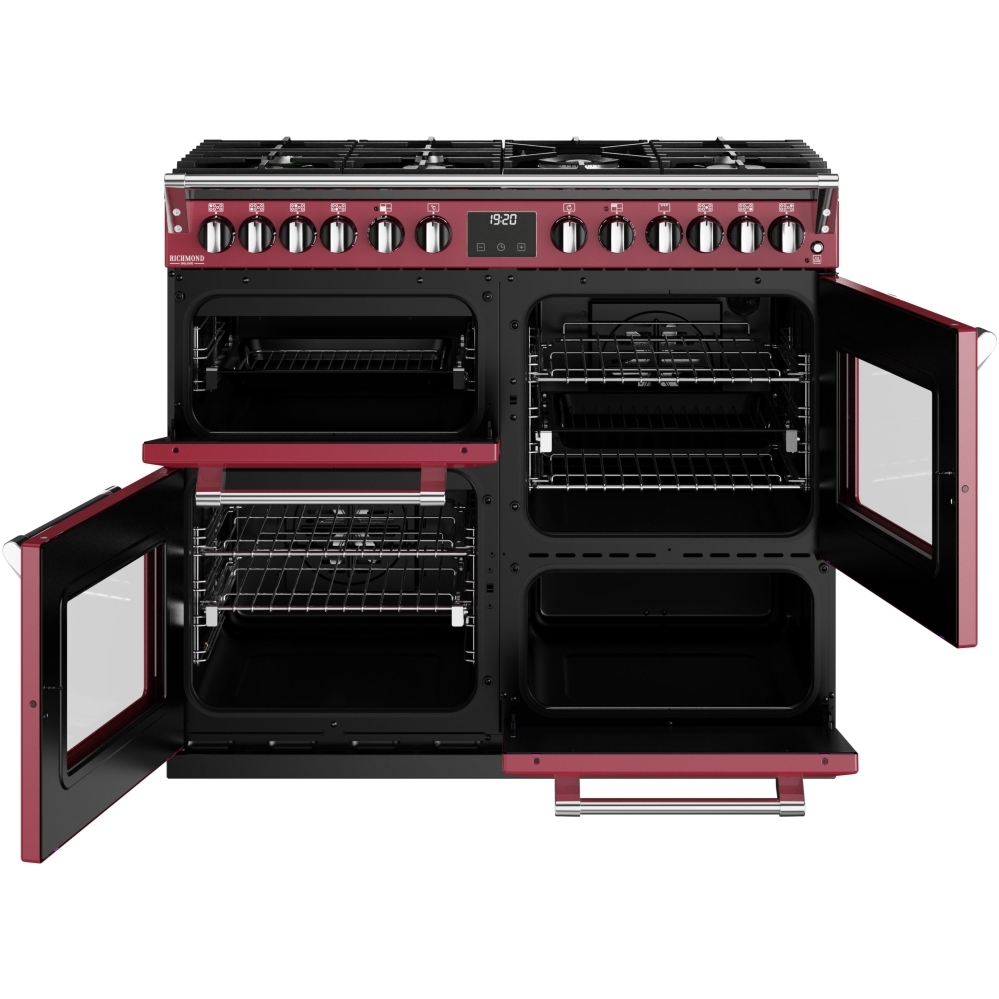 Stoves Richmond Deluxe D1000DF Chilli Red 100cm Dual Fuel Range Cooker, A Rated (444411543