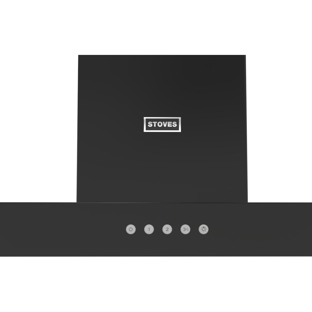 Stoves Sterling 90T Black 90cm Chimney Cooker Hood, A+ Rated