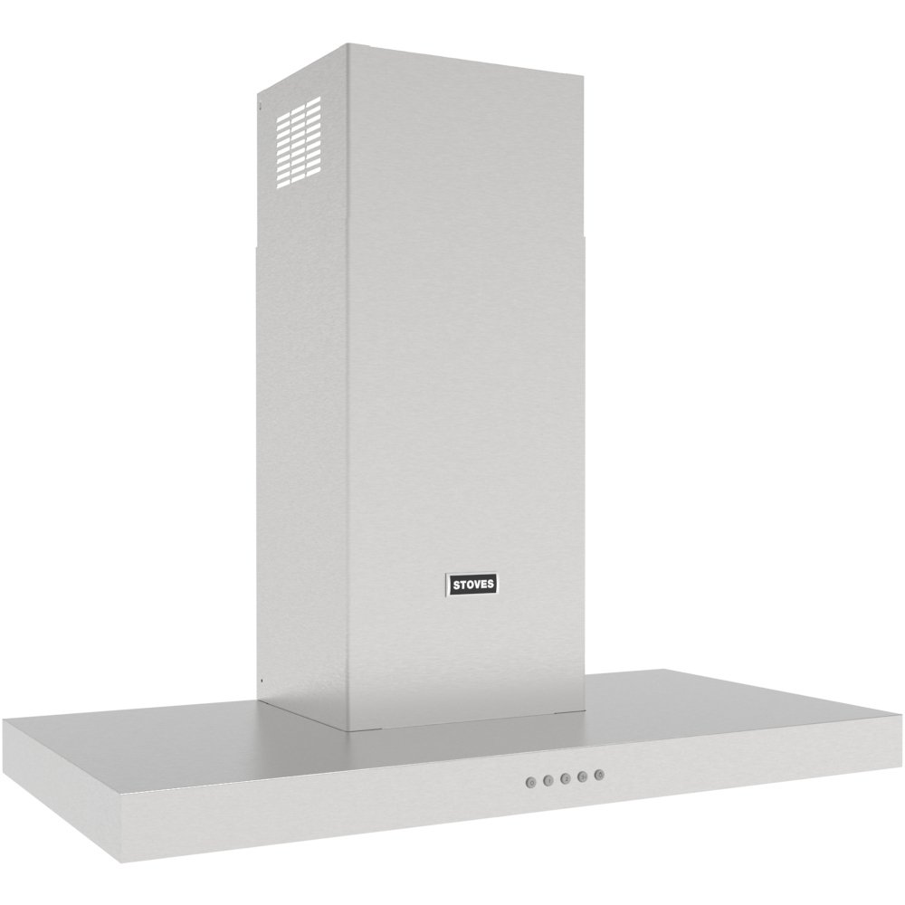 Stoves Sterling 90T Stainless Steel 90cm Chimney Cooker Hood, A+ Rated