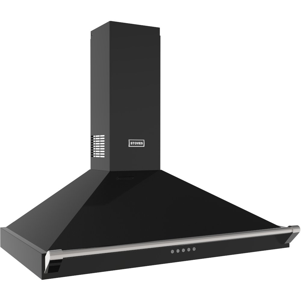 Stoves Richmond 100PYR 100cm Chimney Cooker Hood, Black, A+ Rated