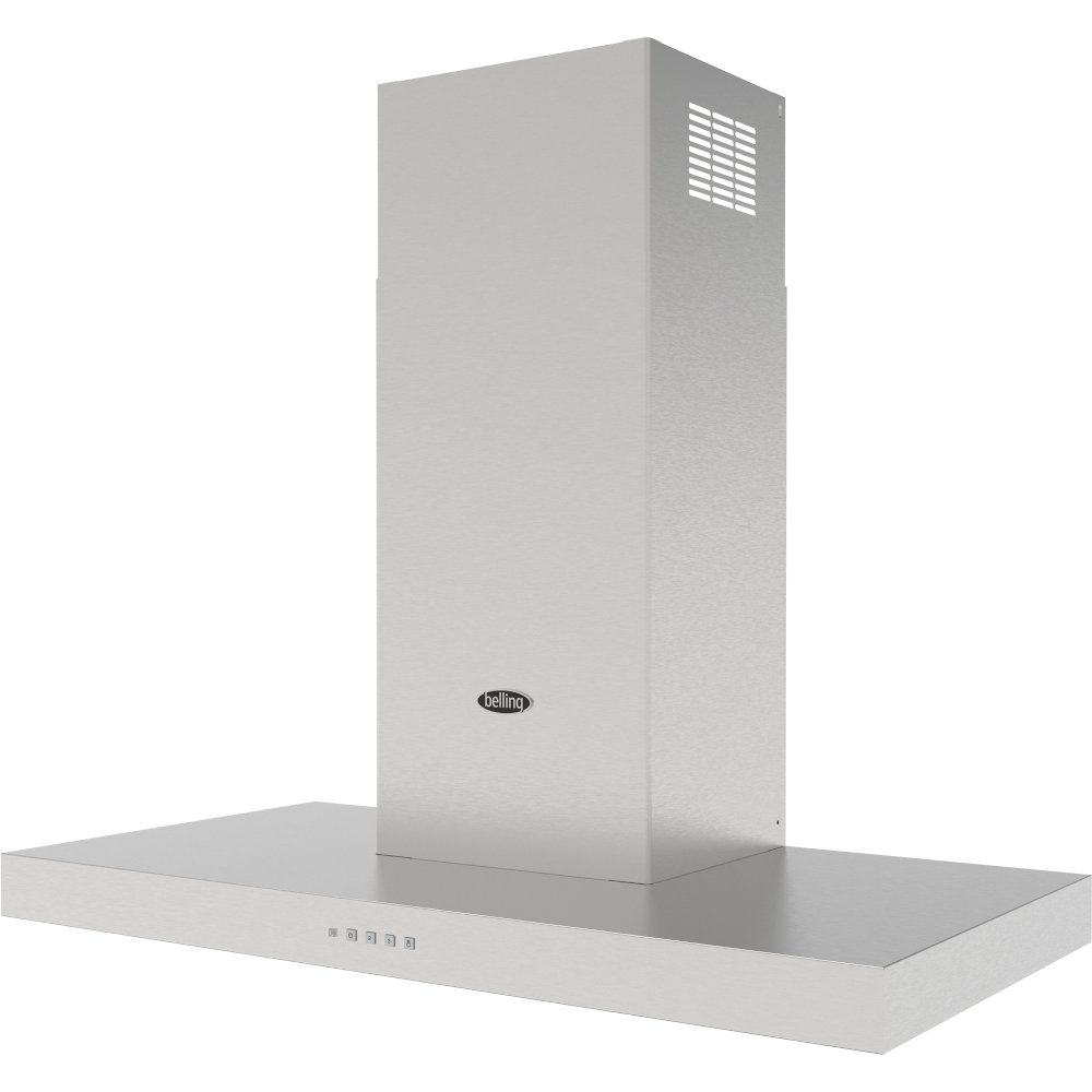 Belling Cookcentre 90T 90cm Chimney Cooker Hood, Stainless Steel, C Rated