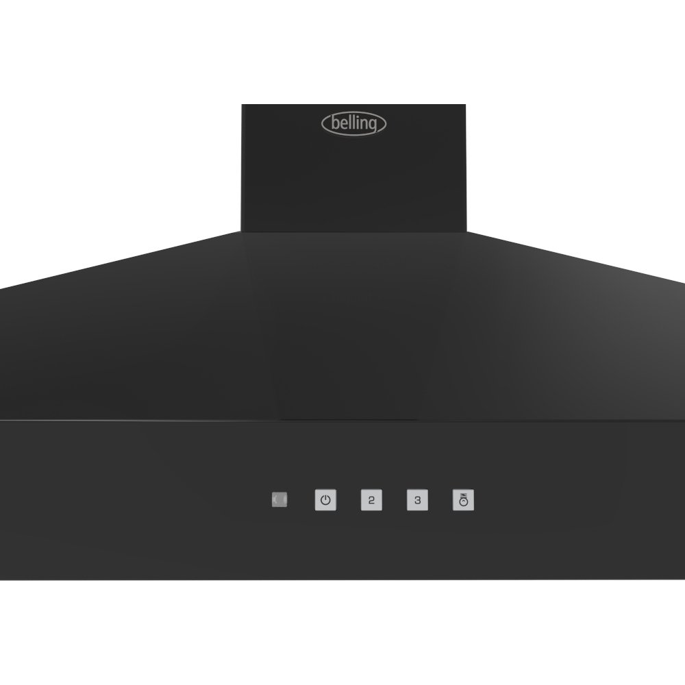 Belling Farmhouse 100PYR 100cm Chimney Cooker Hood, Black, C Rated