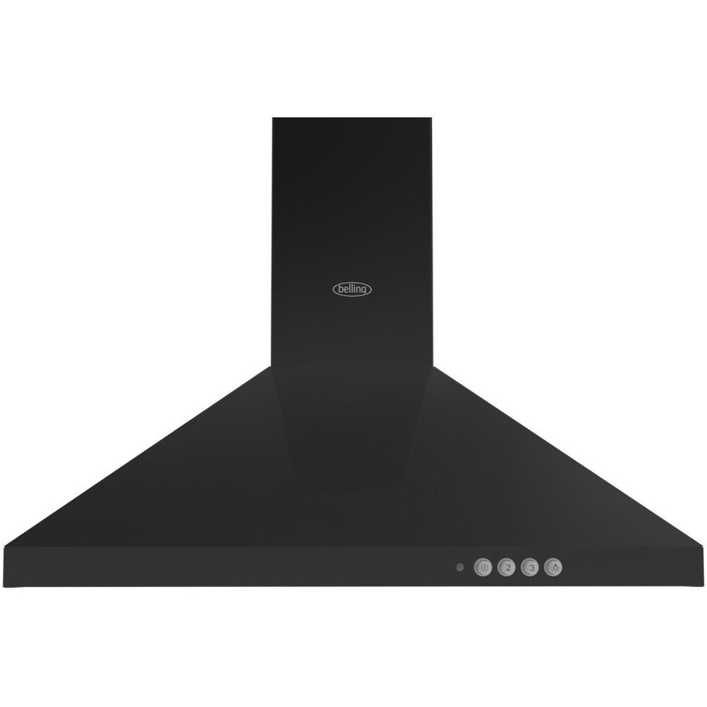 Belling 603PYR Black 60cm Chimney Cooker Hood, C Rated