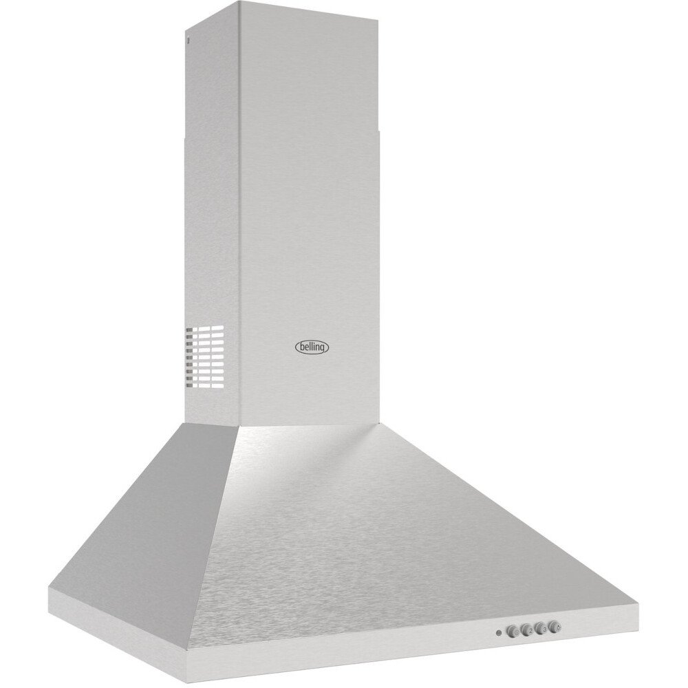 Belling 603PYR Stainless Steel 60cm Chimney Cooker Hood, C Rated