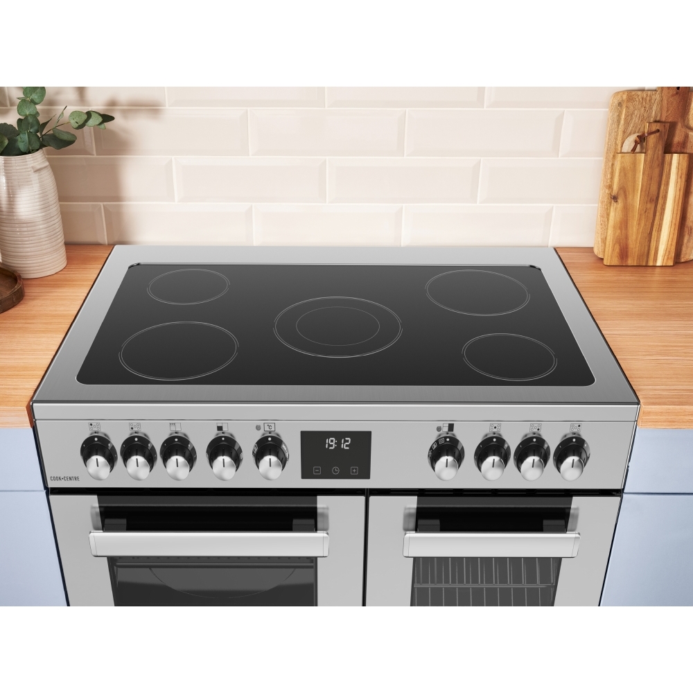 Belling RCA COOKCENTRE 90E B 90cm Ceramic Range Cooker, Black, A Rated