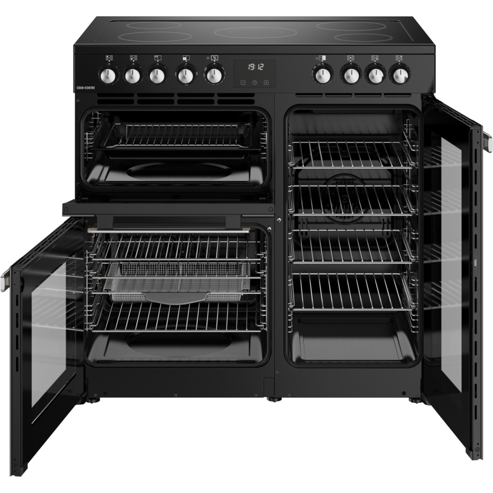 Belling RCA COOKCENTRE 90E B 90cm Ceramic Range Cooker, Black, A Rated