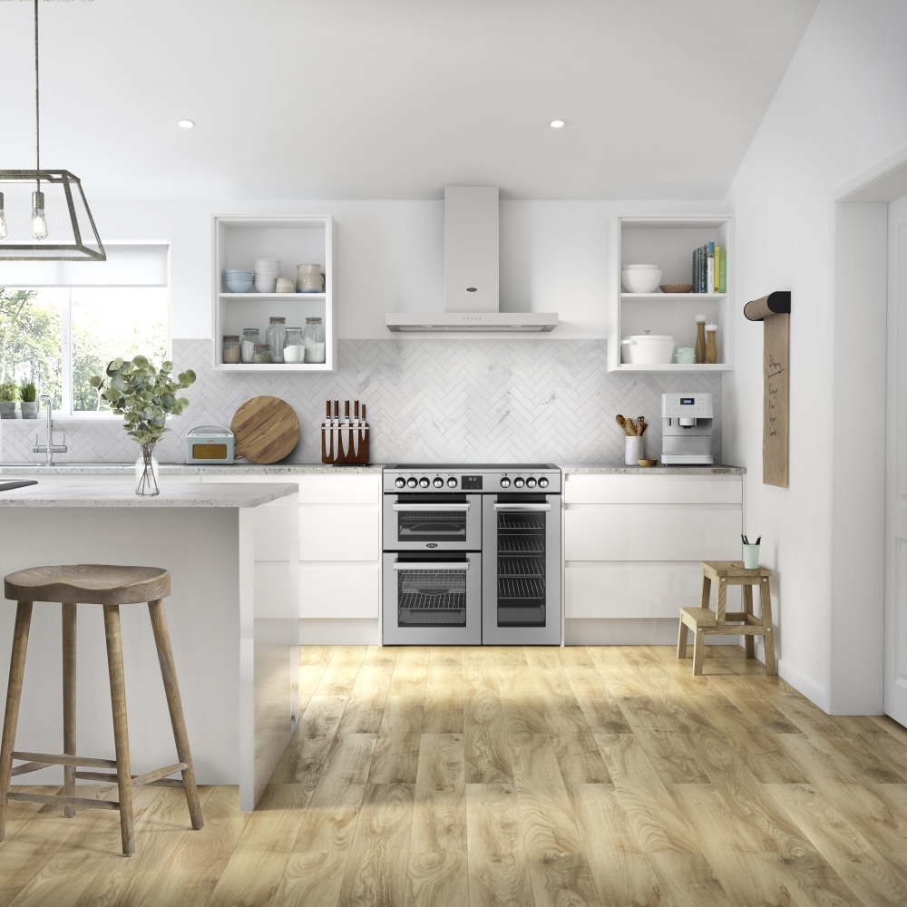 Belling RCA COOKCENTRE 90E S 90cm Ceramic Range Cooker, Stainless Steel, A Rated