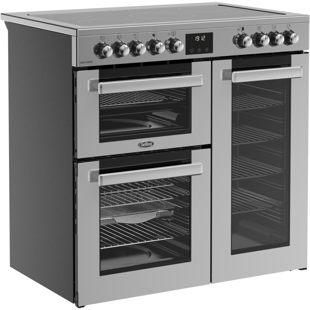 Belling RCA COOKCENTRE 90E S 90cm Ceramic Range Cooker, Stainless Steel, A Rated
