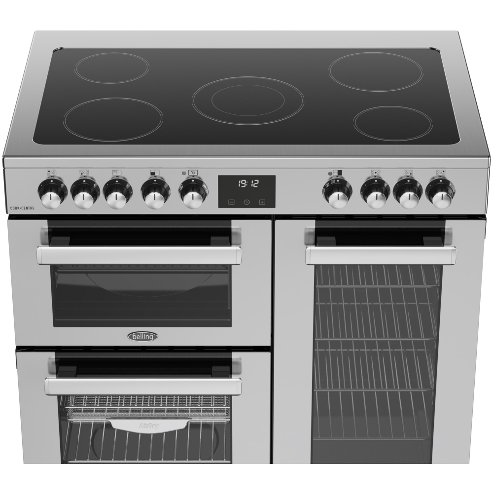 Belling RCA COOKCENTRE 90E S 90cm Ceramic Range Cooker, Stainless Steel, A Rated
