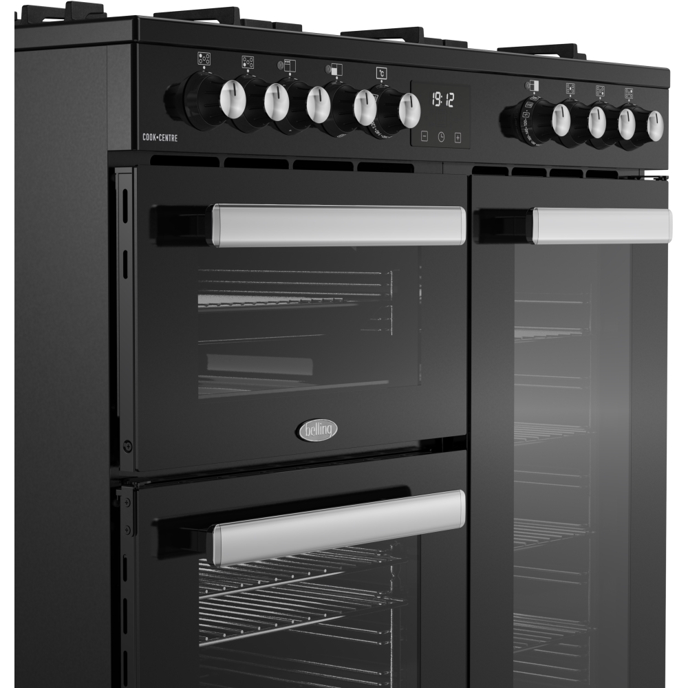 Belling RCA COOKCENTRE 90DF 90cm Dual Fuel Range Cooker, Black, A Rated