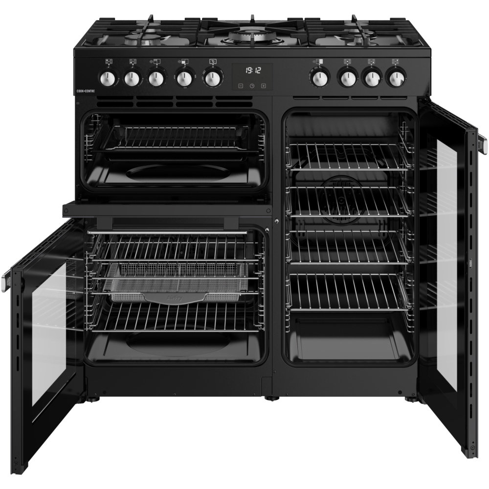 Belling RCA COOKCENTRE 90DF 90cm Dual Fuel Range Cooker, Black, A Rated