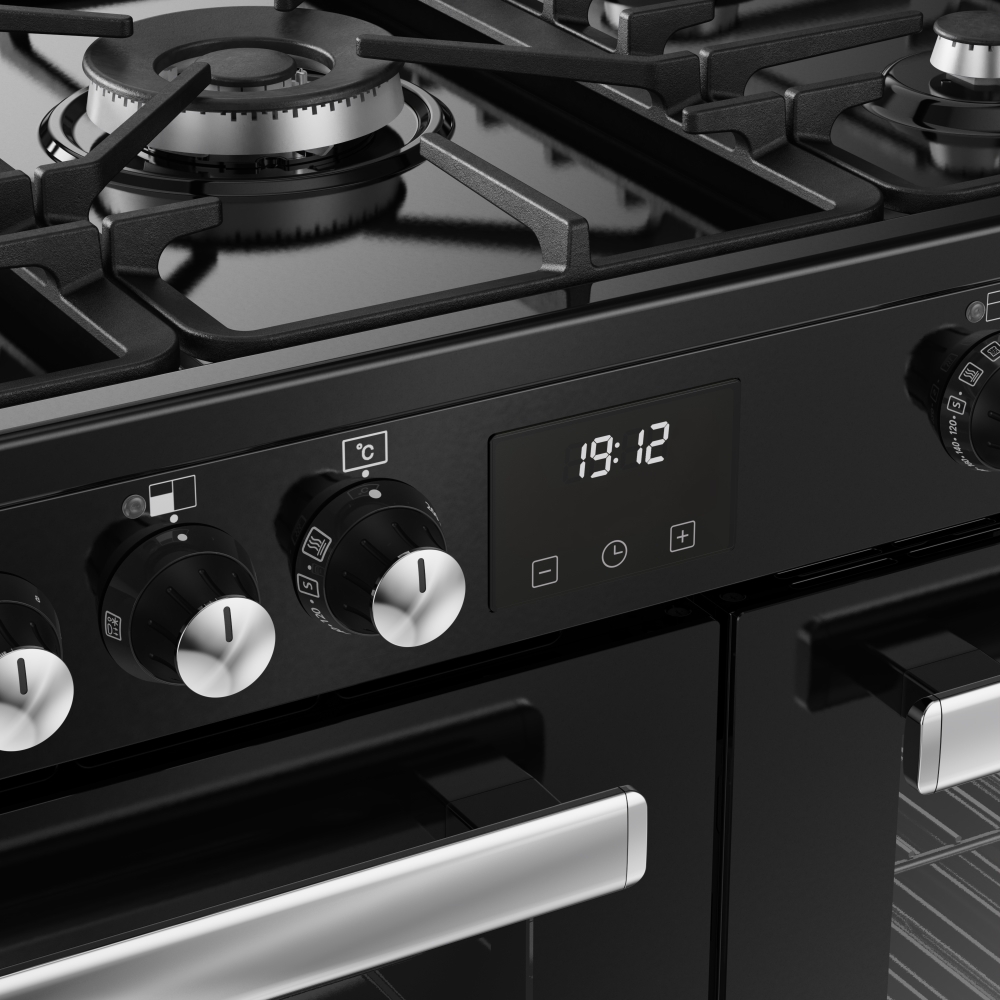 Belling RCA COOKCENTRE 90DF 90cm Dual Fuel Range Cooker, Black, A Rated